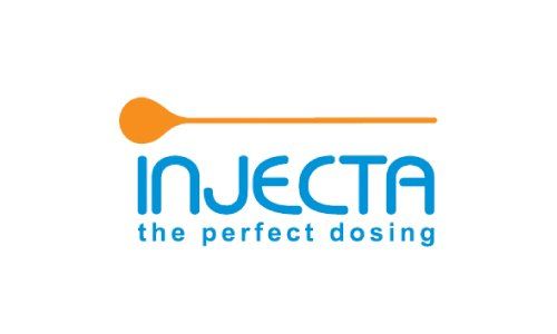 Un logotipo azul y naranja para inyectar la dosificación perfecta.