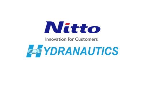 El logotipo de Nitto Hydranautics está sobre un fondo blanco.