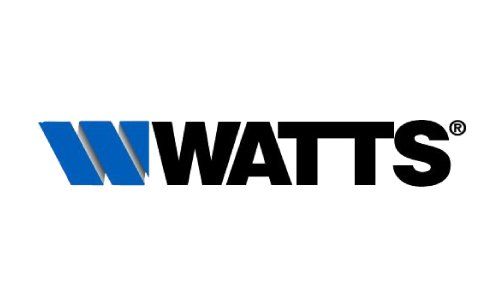 El logotipo de Watts es azul y negro sobre un fondo blanco.