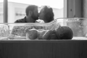 Husband and Wife and Their Baby Black and White - Photography in Colorado Springs, CO