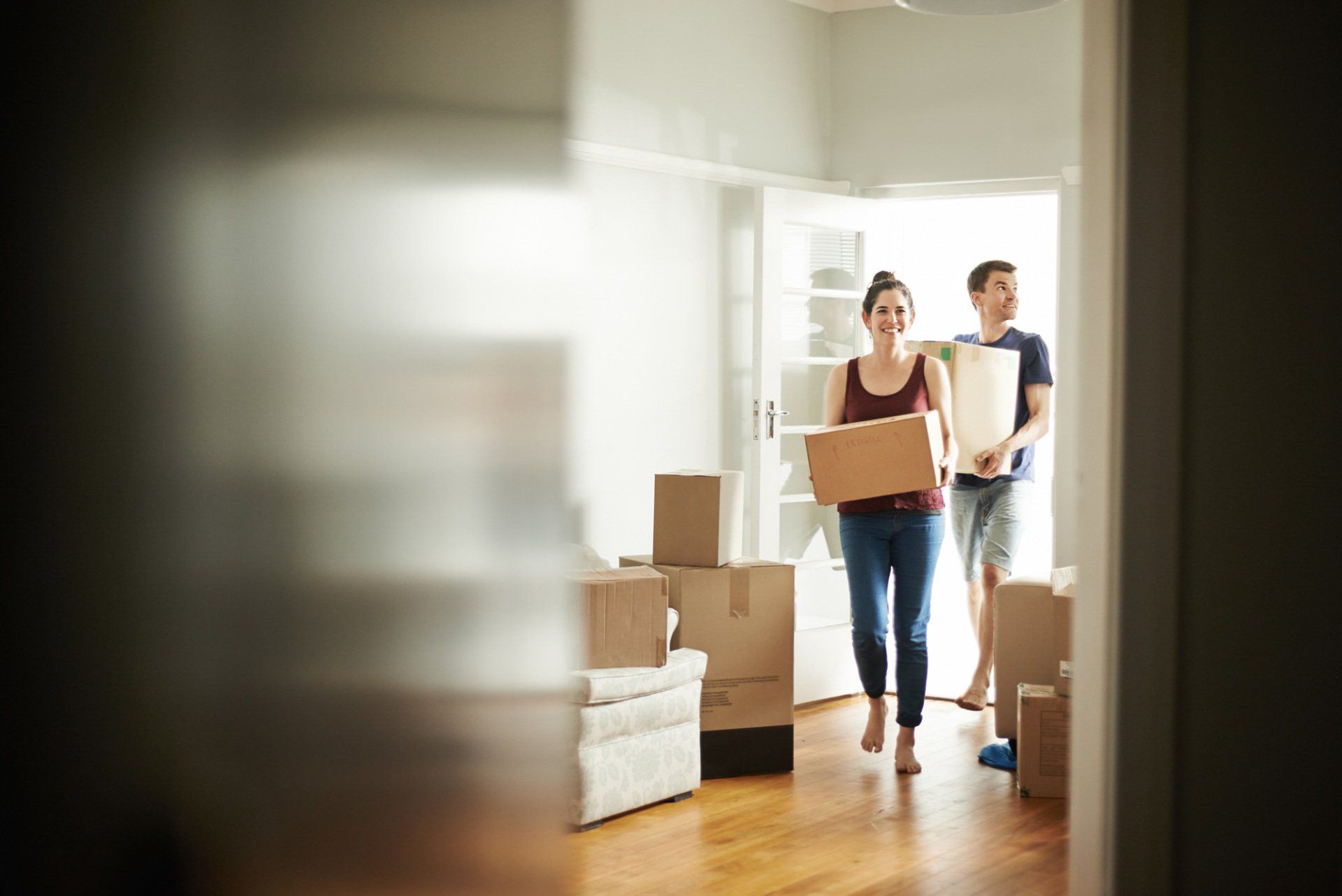 Couple moving in
