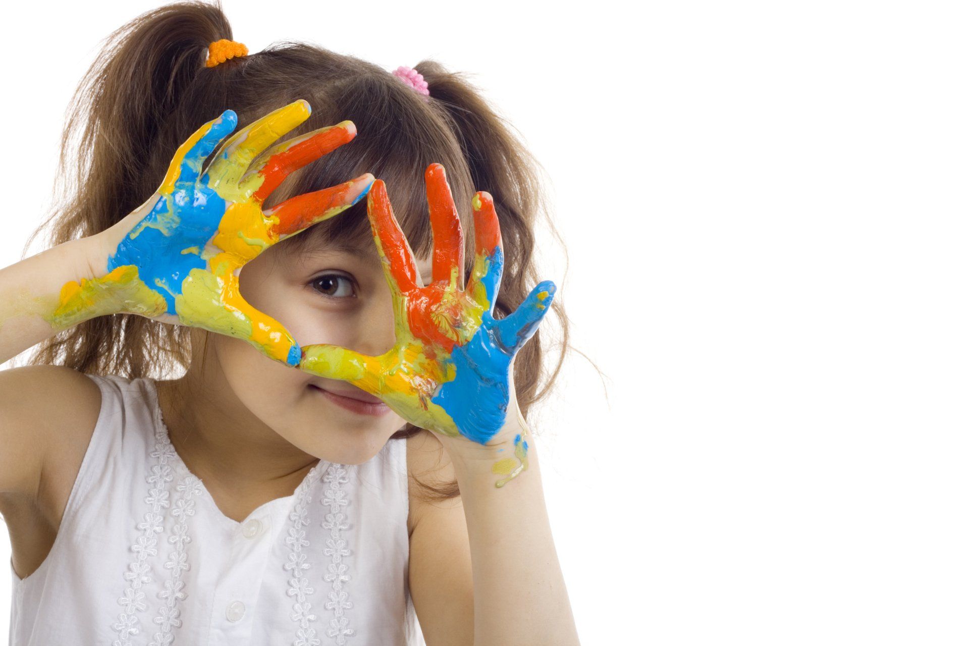 Kid with Paints in Hands — Greer, SC — Precious Jewels Private School Kid with Paints in Hands — Greer, SC — Precious Jewels Private School