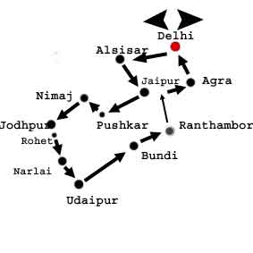 Indien Rundreise Karte Doerfer und Palaeste