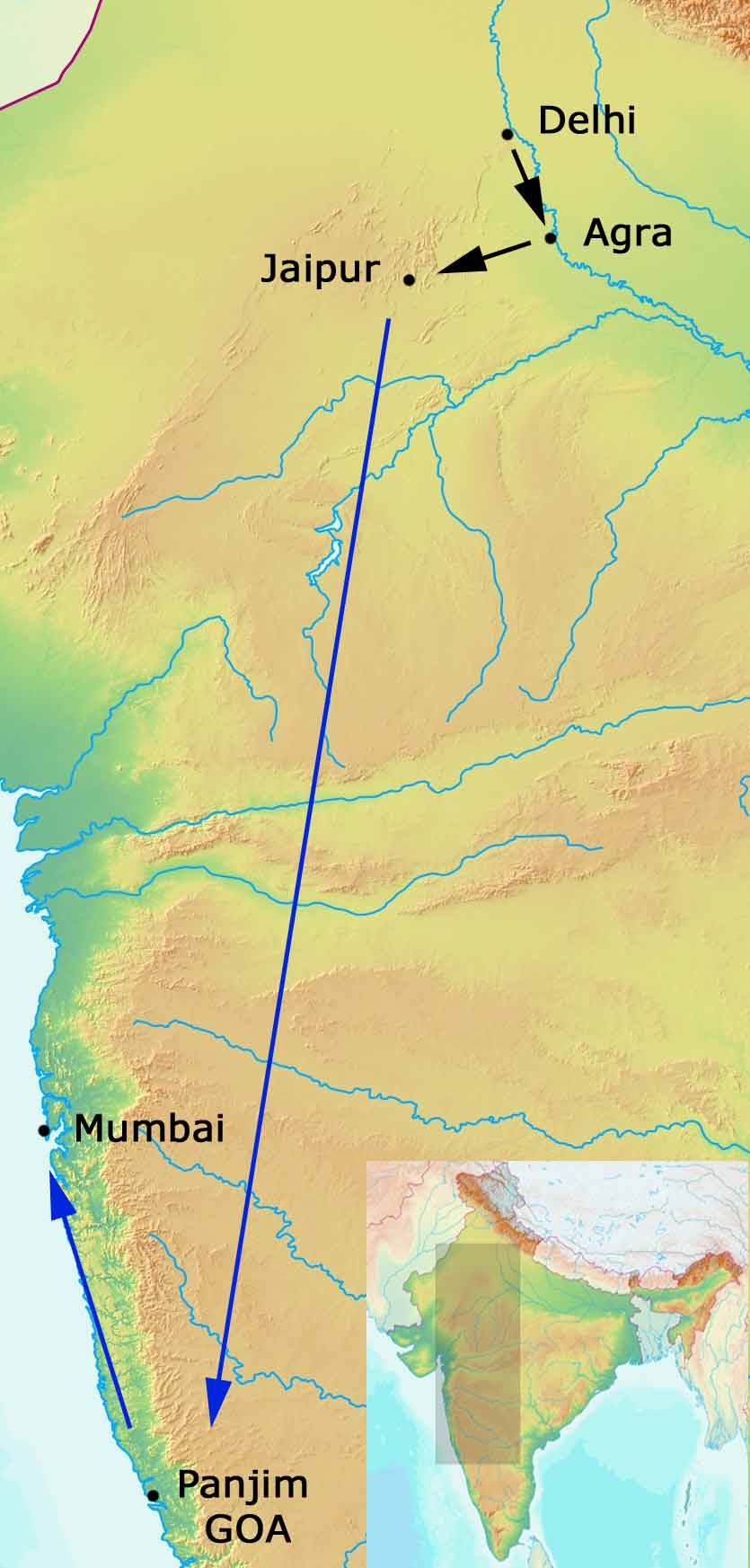 Indien Rundreise Delhi Agra Jaipur und Goa