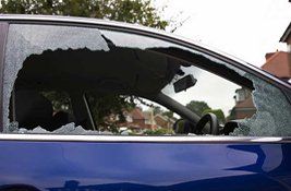 Broken door glass