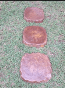 round wooden steps