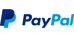 A close up of a paypal logo on a white background.