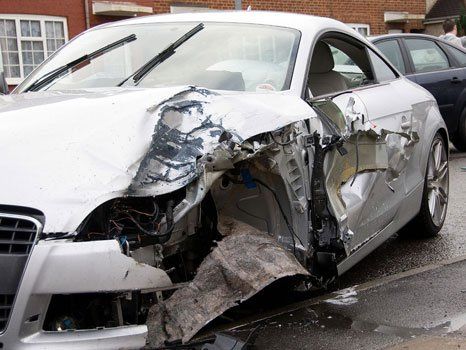 accident damaged car