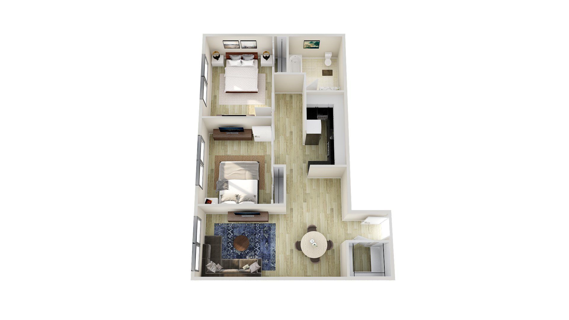 Two Bed One Bath CD Floor Plan