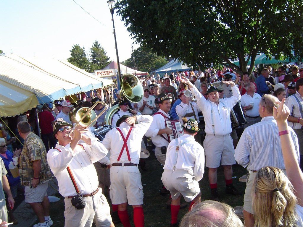 People celebrating Oktoberfest in Minster.