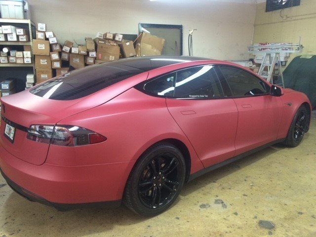 Red Car With Black Window — Miami, FL — Solar Tint, Inc.