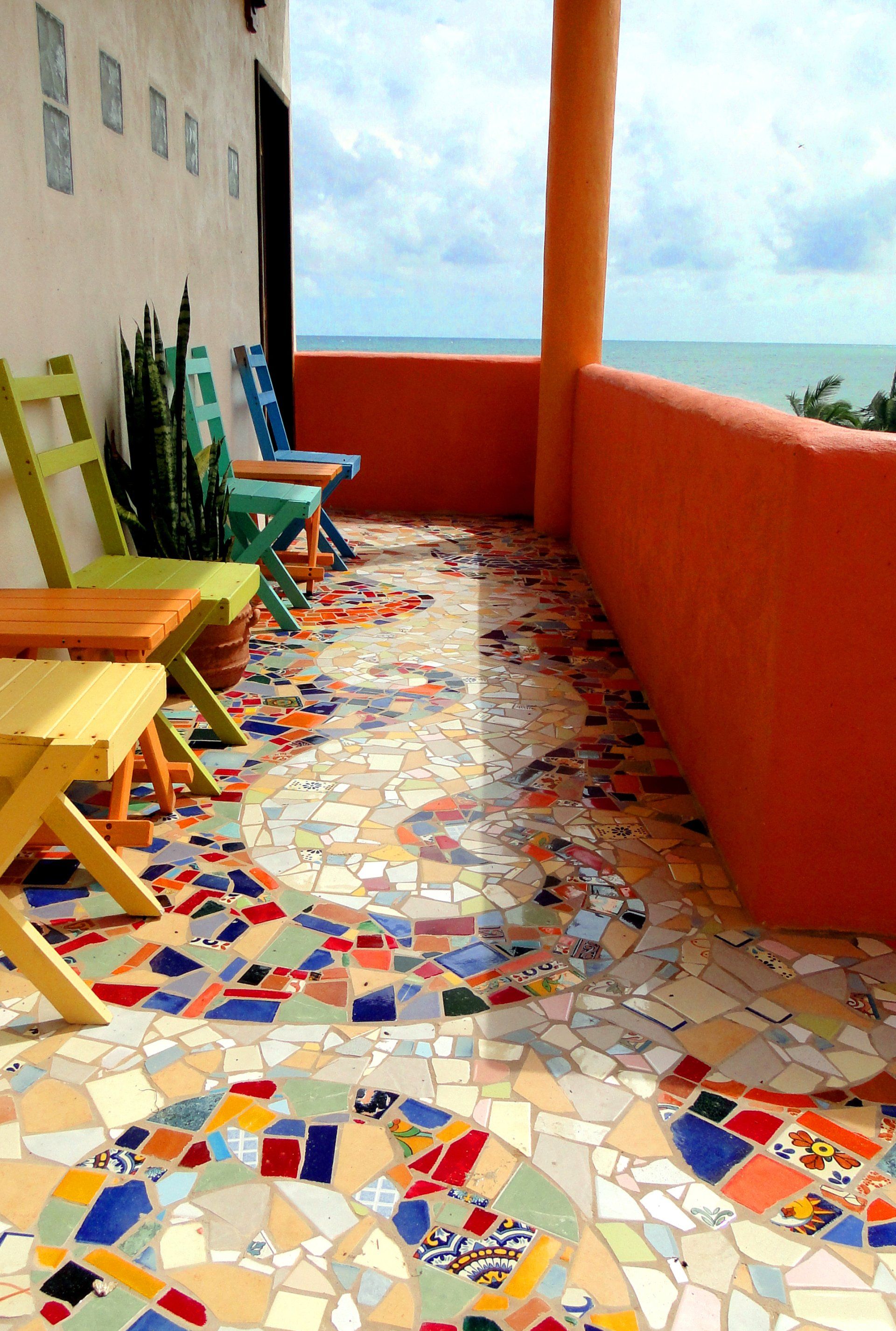 Mosaic tiled floor
