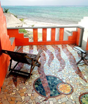 Mosaic tiled floor