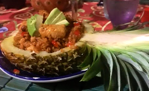 Caribbean Coconut Encrusted Fish Pineapple Boat