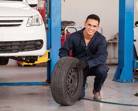 man with wheel