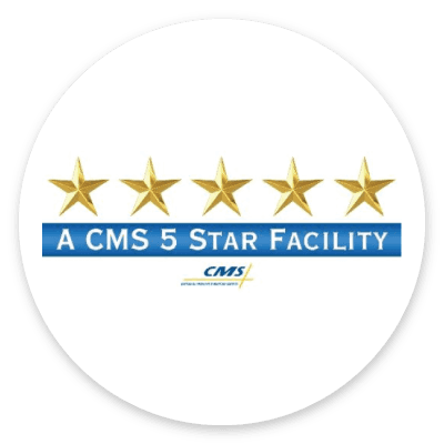 A cms 5 star facility logo on a white background