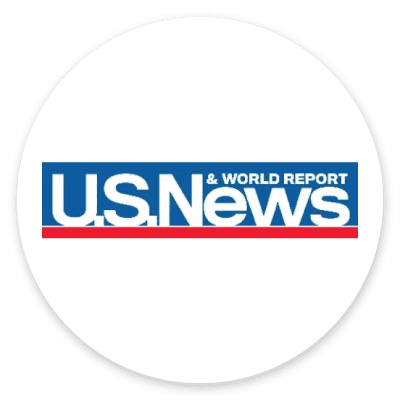 The u.s. news and world report logo is in a circle on a white background.