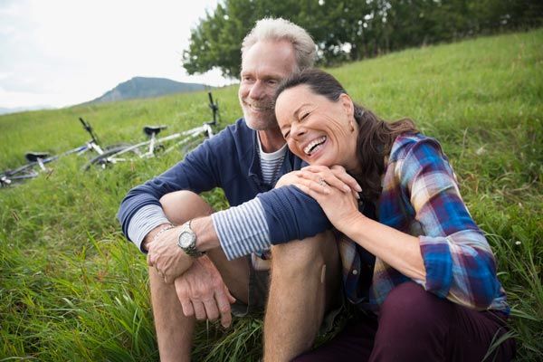 A couple feeling relieved after talking to a therapist in Newcastle
