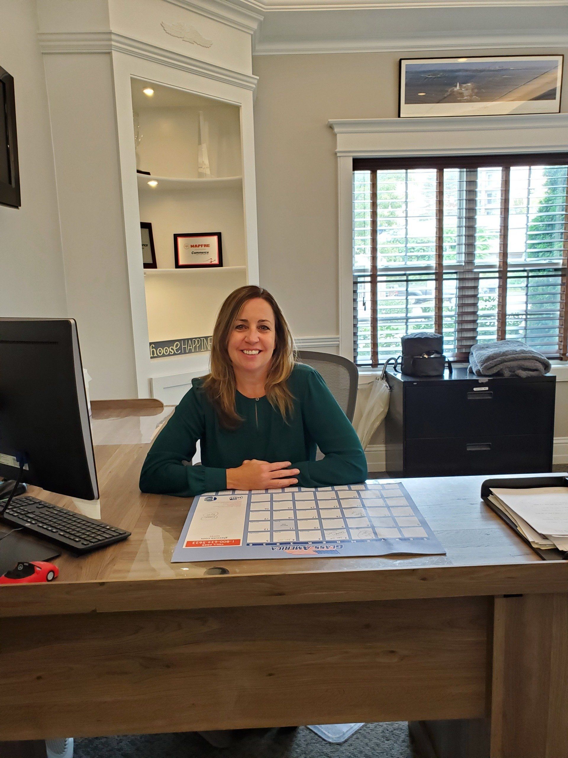 cindy at her desk
