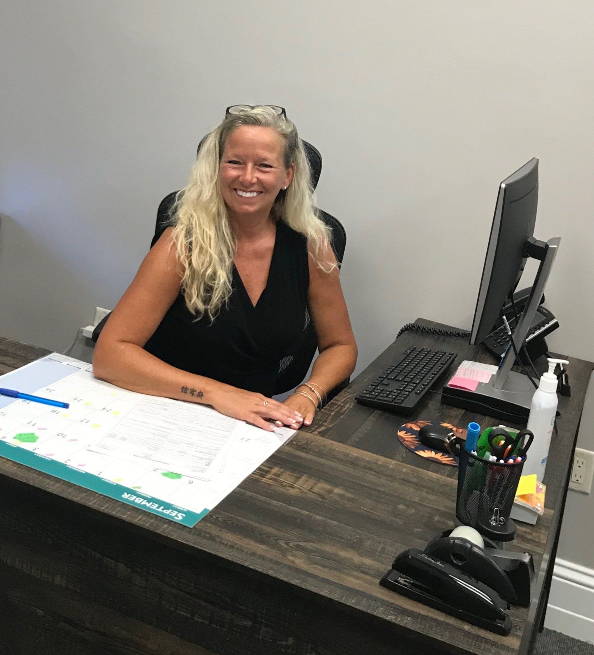 terri at her desk