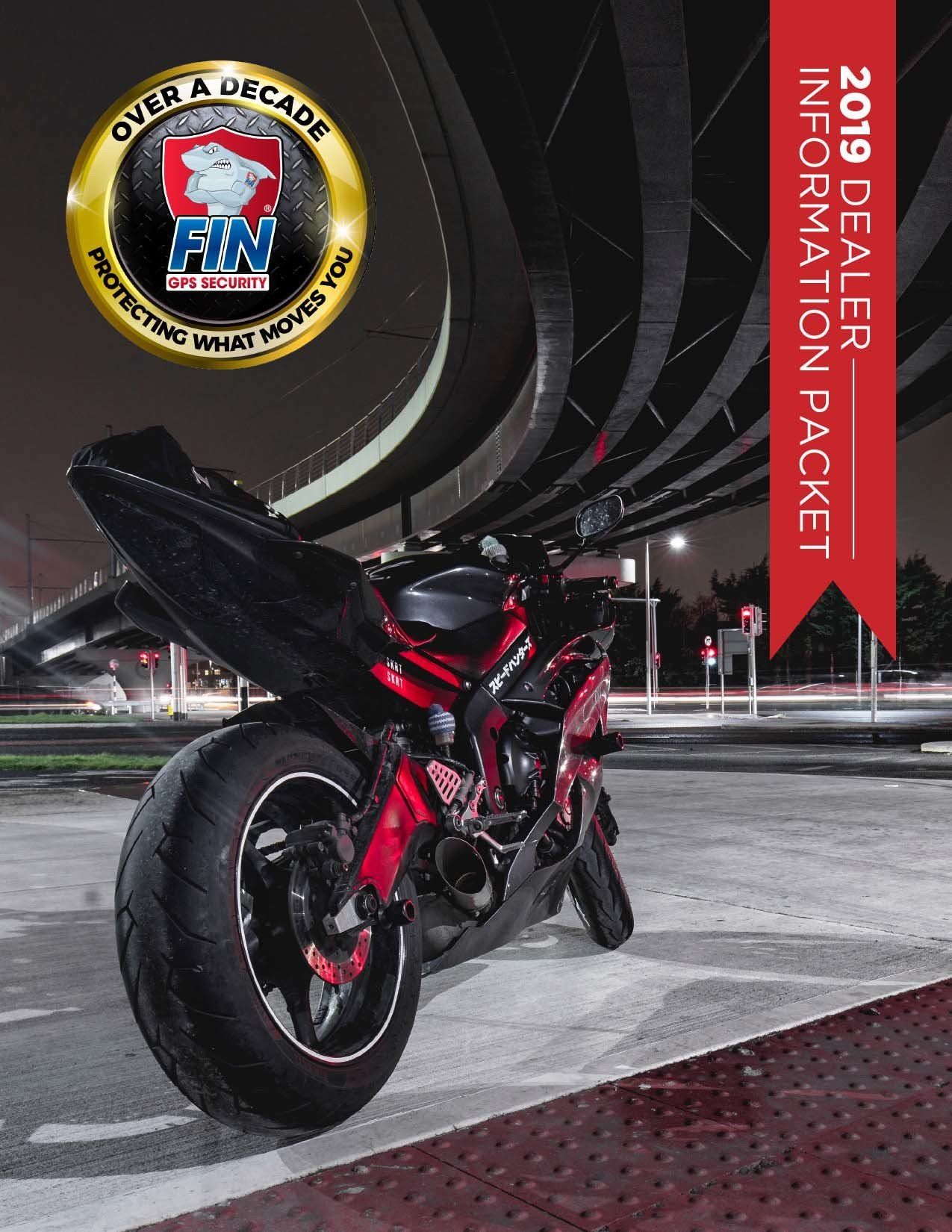 A motorcycle is on the cover of a 2019 dealer information packet