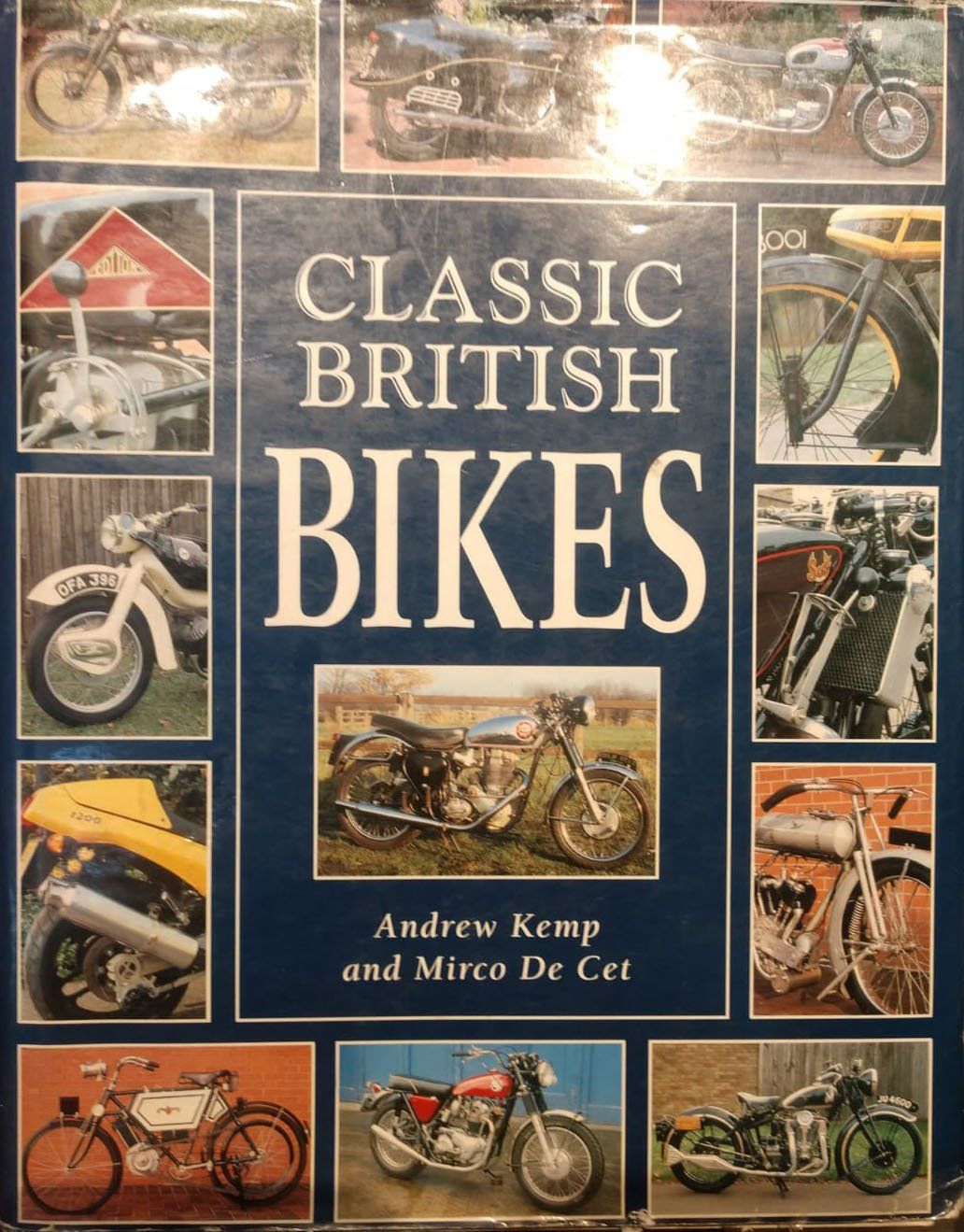 A book titled classic british bikes by andrew kemp