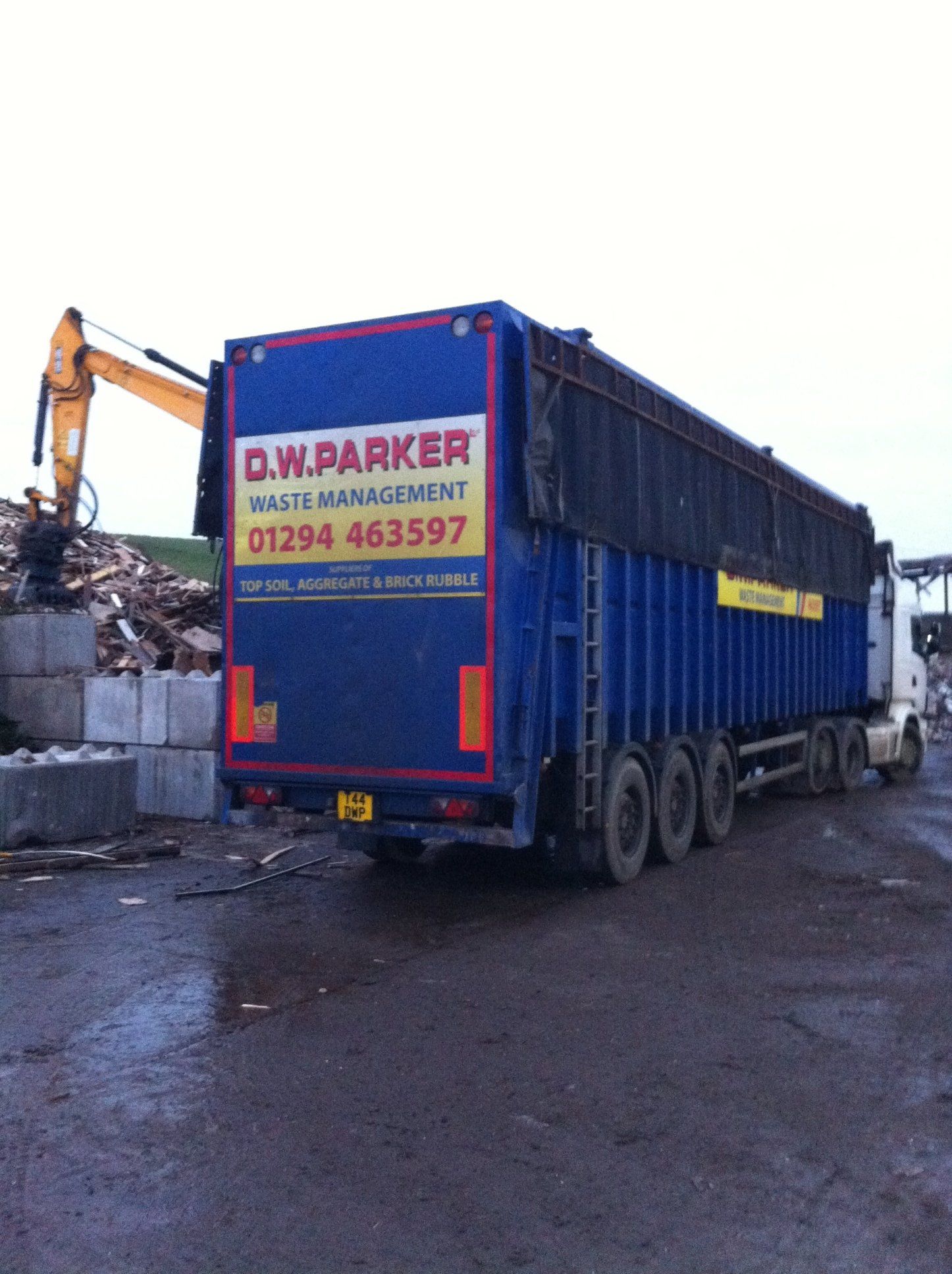 Back of blue trailer
