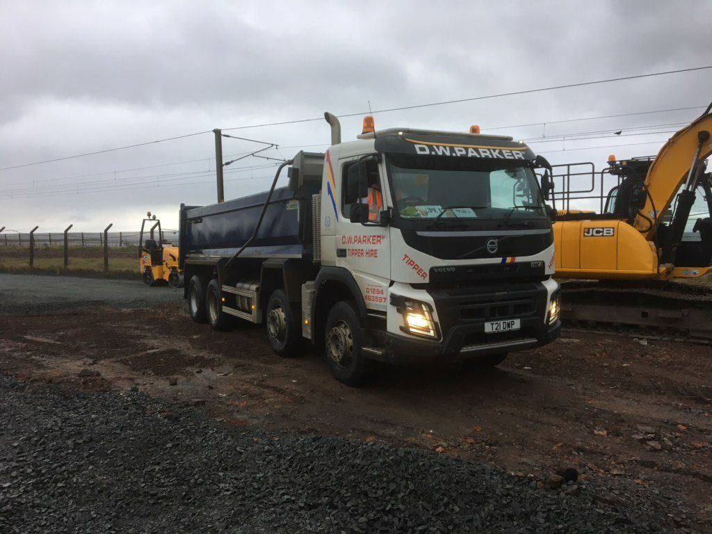 White truck with trailer 6