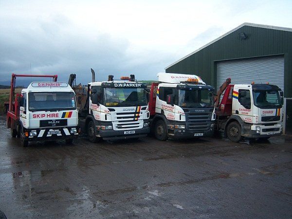 Truck fleet parked side by side