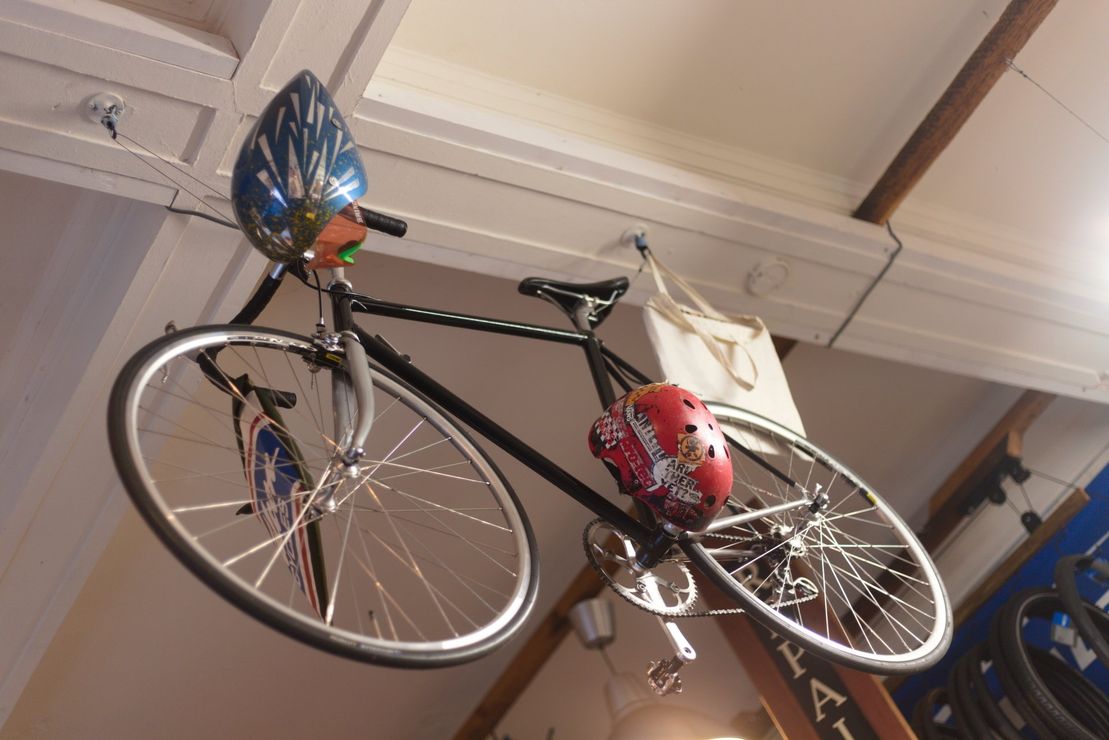 Bike on ceiling