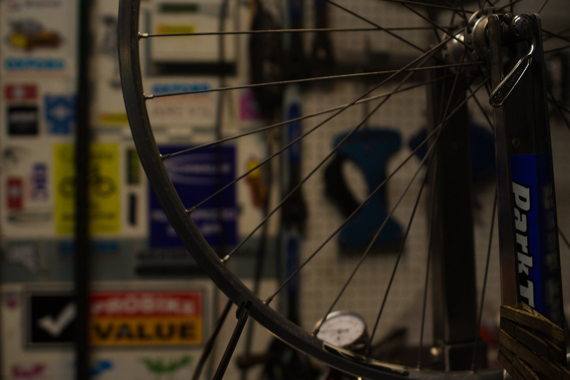 Bicycle wheel build in progress