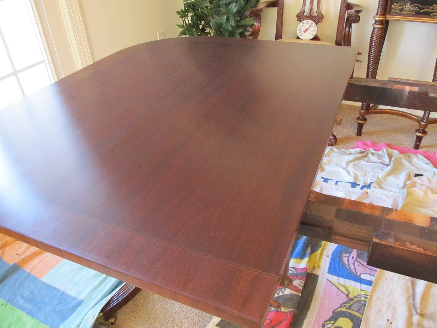 Brown Dining Room Tabletop — The Tri-State Area — Carriage House II In-Home Restorations