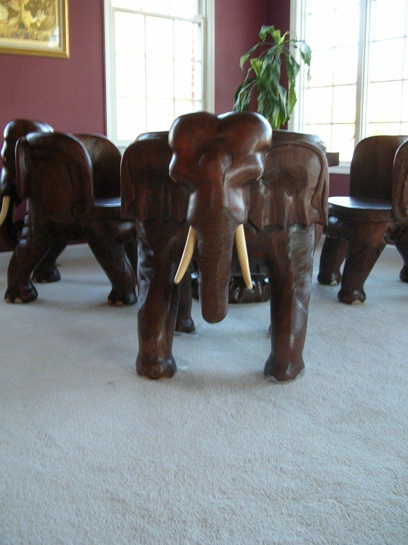 Restored Elephant Wooden Chairs — The Tri-State Area — Carriage House II In-Home Restorations