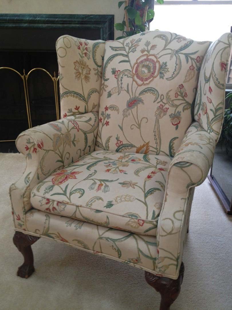 Restoration of Wing Back Chair — The Tri-State Area — Carriage House II In-Home Restorations