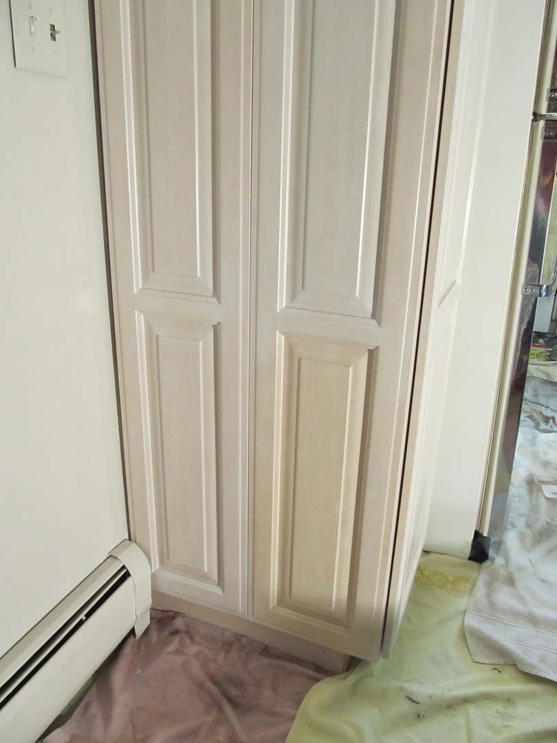 Pickled Maple Side Cabinet Stripped — The Tri-State Area — Carriage House II In-Home Restorations