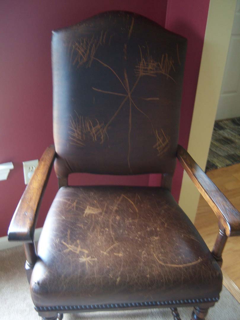 Worn-Out Leather Chair — The Tri-State Area — Carriage House II In-Home Restorations