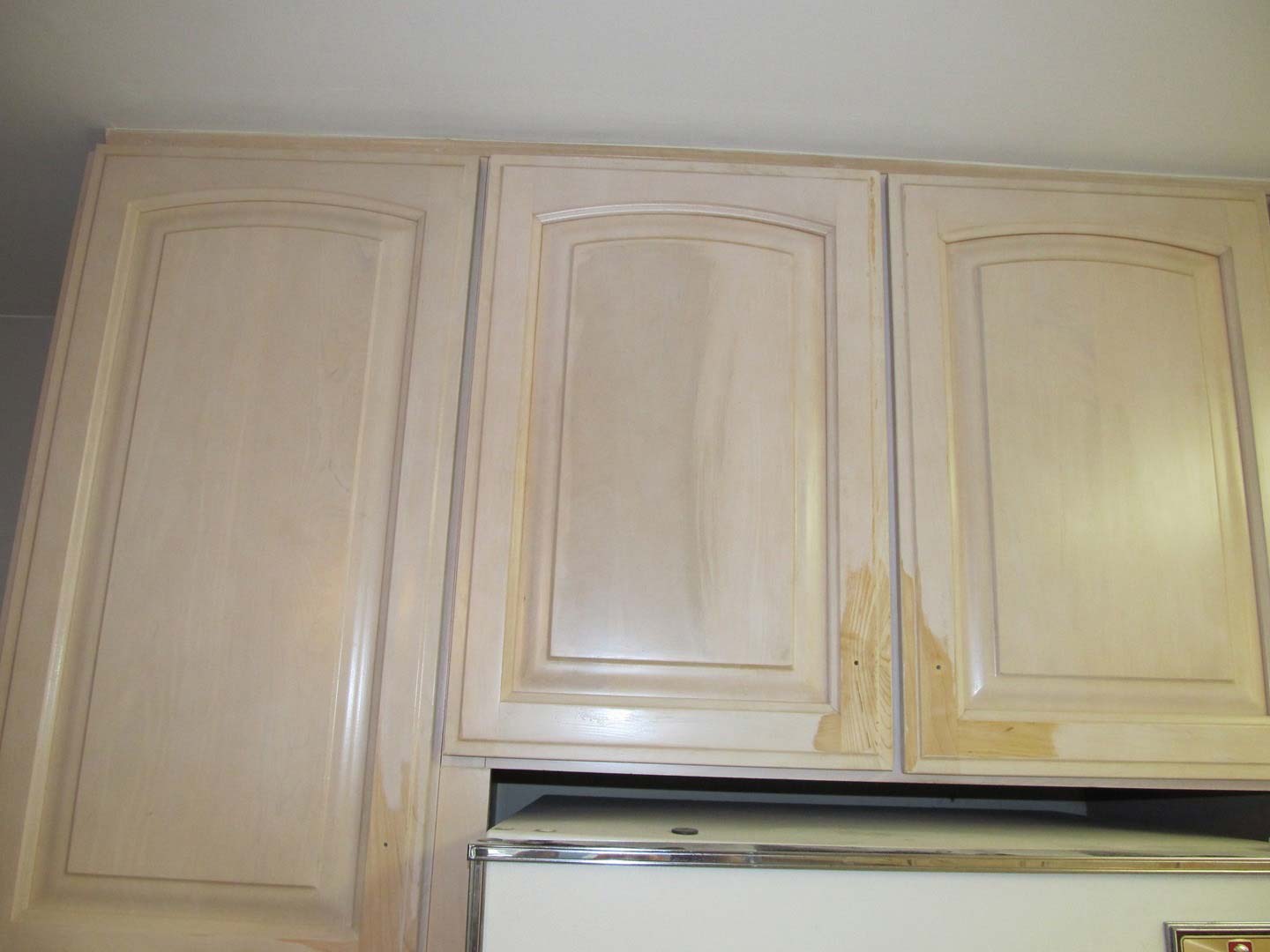 Maple Overhead Cabinets Stripped — The Tri-State Area — Carriage House II In-Home Restorations