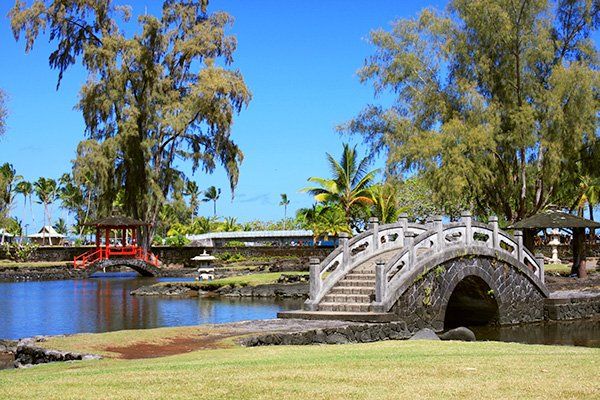 Japanese gardens on the Big Island of Hawaii.