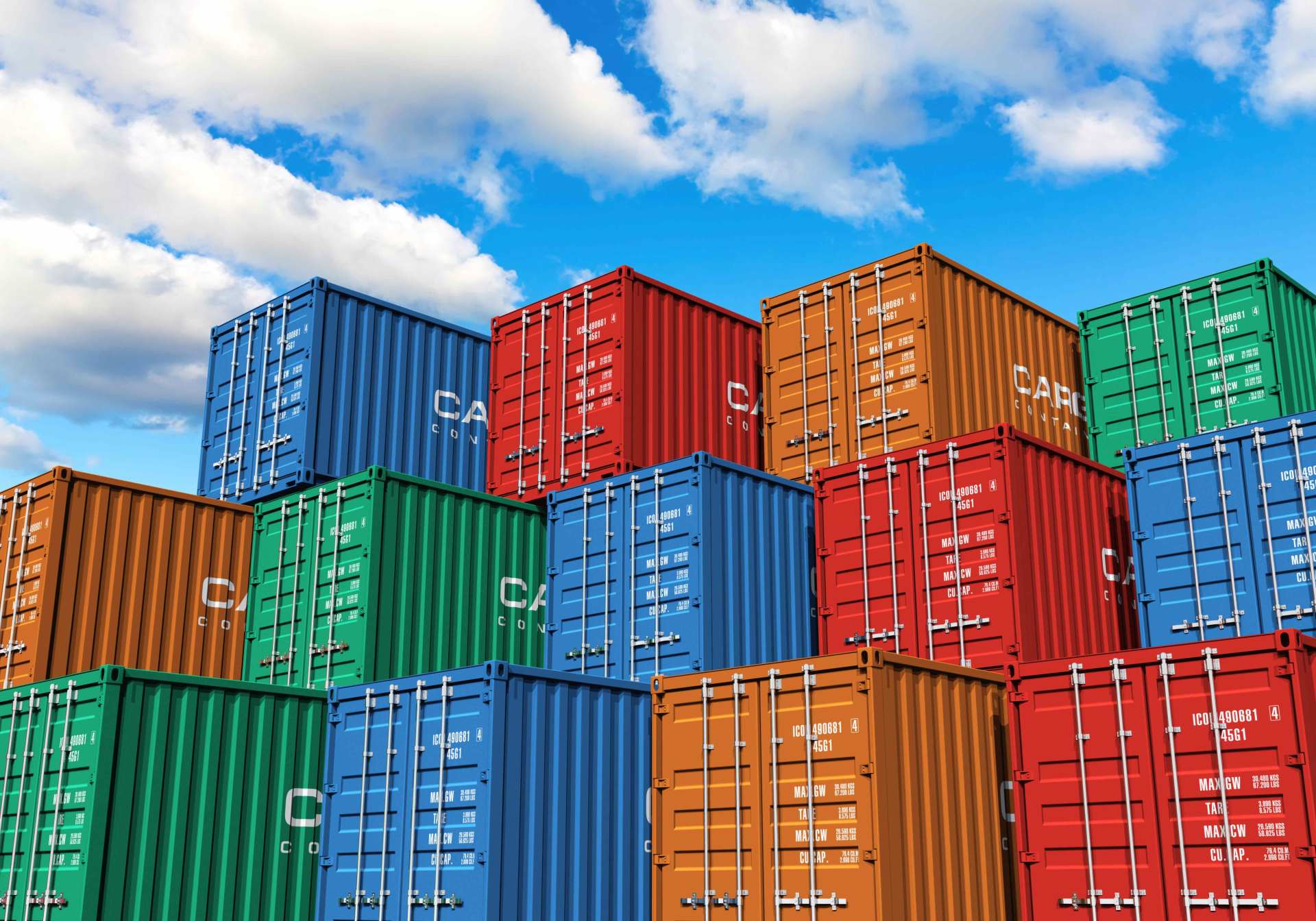 Import — Pile of Containers in W. Palm Beach, FL