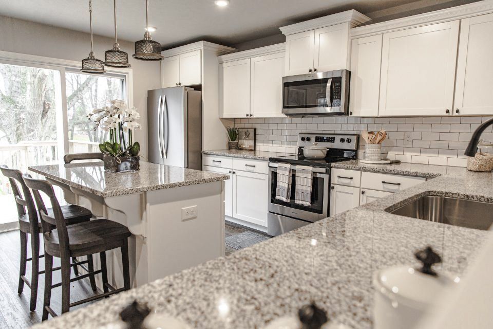 single family rental home kitchen with granite countertops