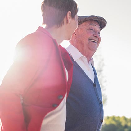 Independent Living — Portrait Of Happy Senior Man With His Daughter in Glenview, IL Independent Living — Portrait Of Happy Senior Man With His Daughter in Glenview, IL