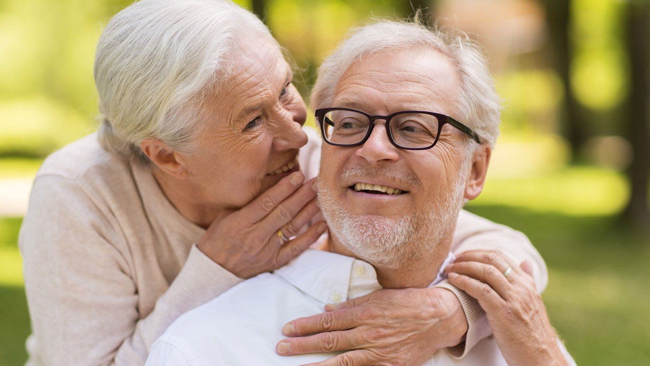 Senior Couple Outdoor — Glenview, IL — Chestnut Square at the Glen
