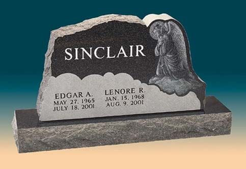 CSG-Memorials with angel beside— Custom Monuments in Media, PA