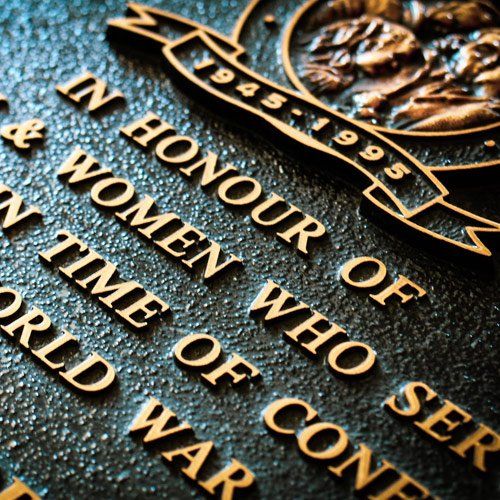 engraved sign