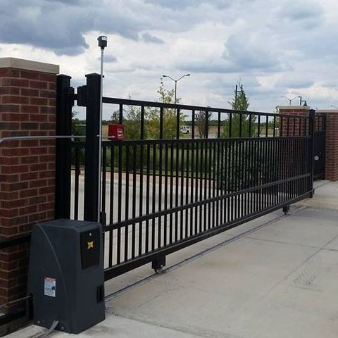 Gate Opener - A Left Angle View Of Wheeled Gate in Dallas/Fort Worth, TX