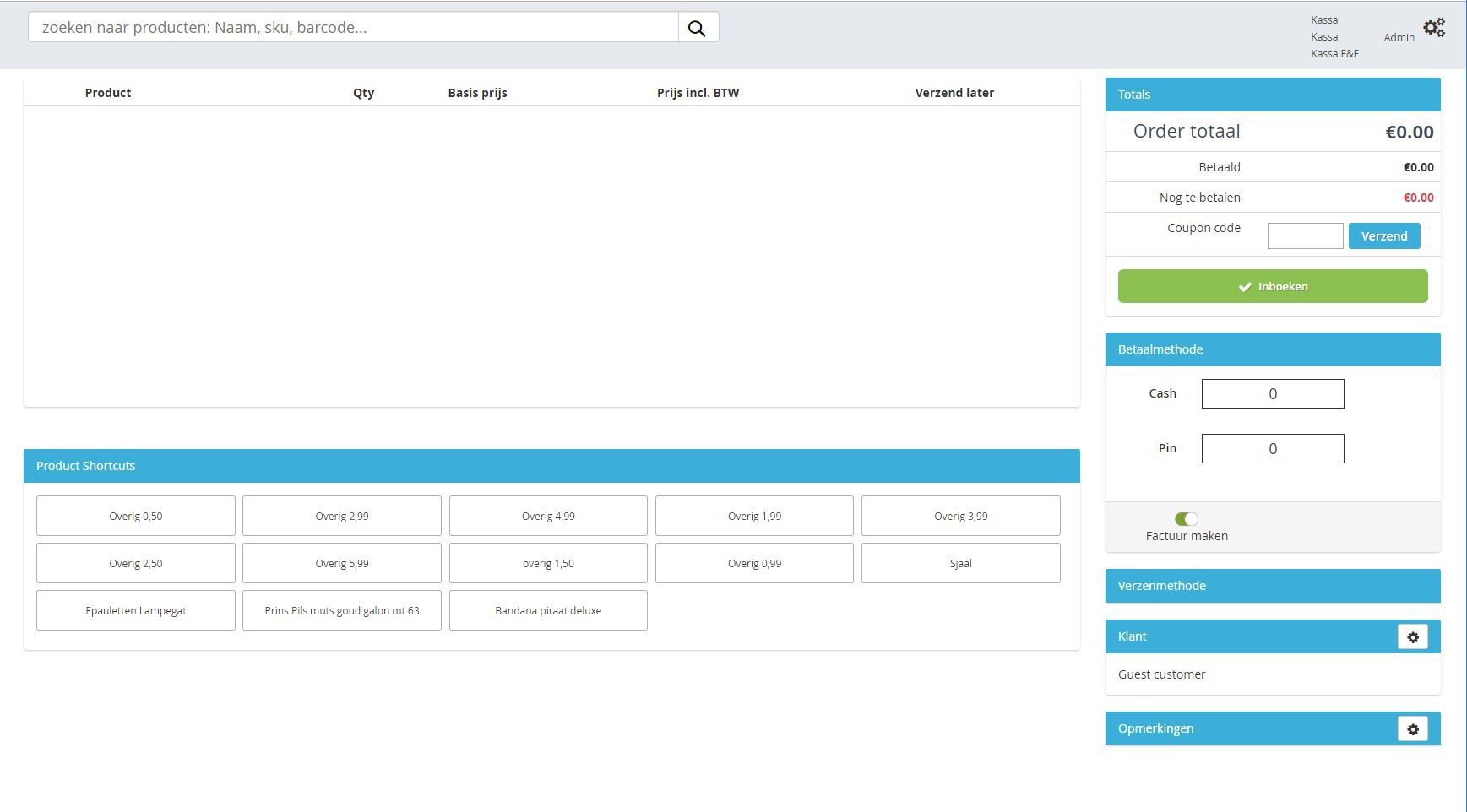 Magento Kassa scherm Magento Kassa scherm Maaswebsites POS