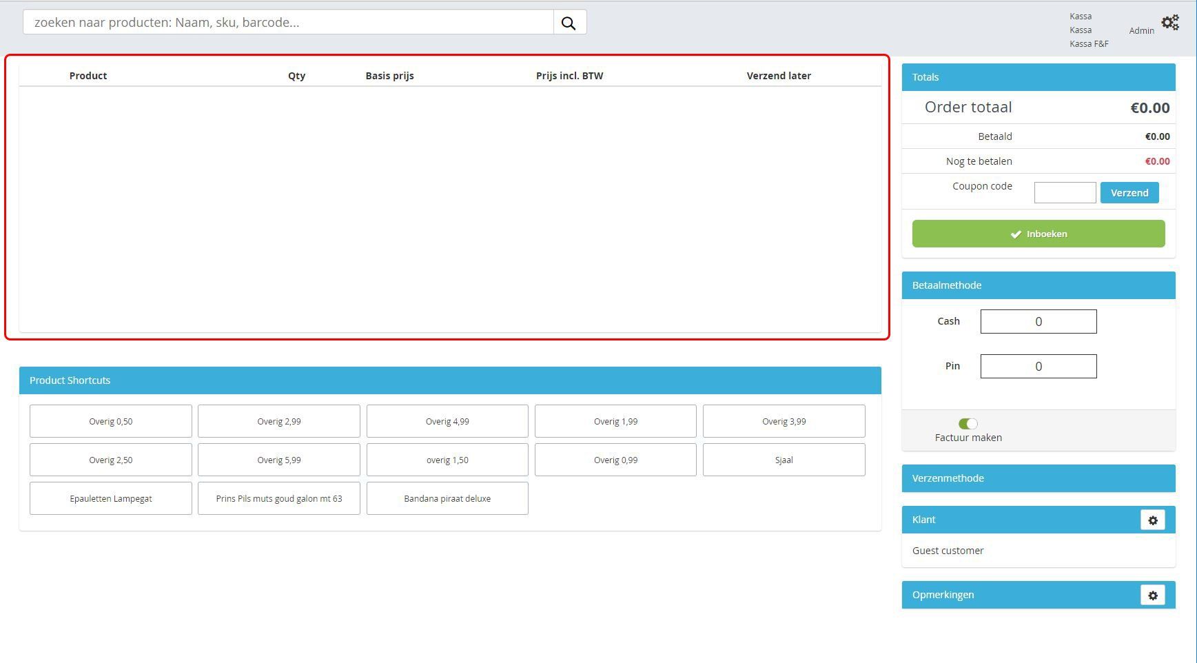 Magento Kassa product overzicht Magento Kassa product overzicht