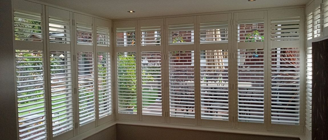Lichfield Plantation Shutters New Conservatory Fully Fitted With Shutters 64mm Slats Full Height fantastic picture Lichfield Shutters Staffordshire West Midlands England