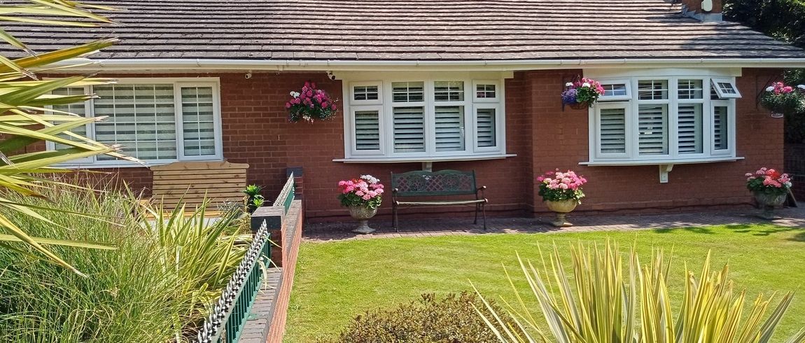Lichfield plantation Shutters Bungalow Fitted with Interior Window Shutters Large Slats Clearview with a camparison to duo blinds on the next doors house Lichfield Shutters Brand New Installation Job
