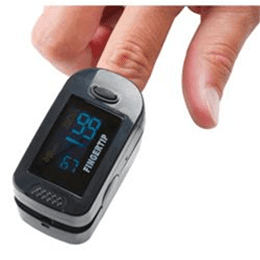 A small, lightweight device used to monitor the amount of oxygen carried in the body.